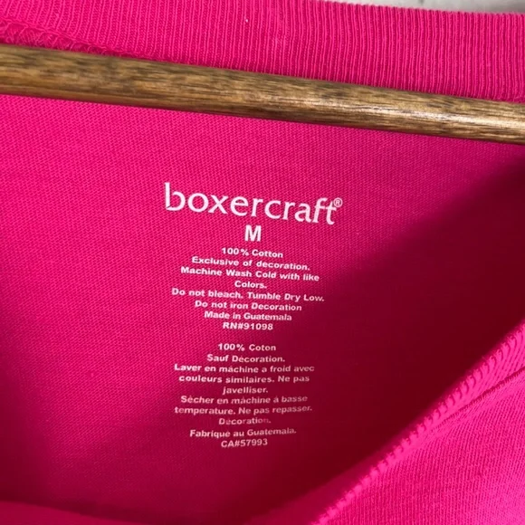 Boxercraft x Disney Hot Pink Glitter Spell Out Crew Neck T-Shirt Womens Medium - Picture 5 of 9